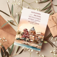Watercolor Mexico Cancun Destination Wedding