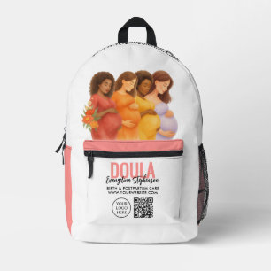 Watercolor Midwife ObGyn Birth Postpartum Doula Printed Backpack