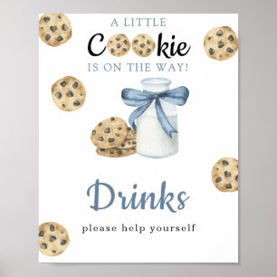Watercolor milk bow baby shower Drinks Poster