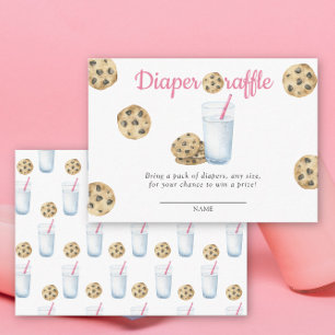 Watercolor milk & cookie baby shower diaper raffle enclosure card