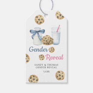 Watercolor Milk & Cookies Gender Reveal Gift Tags