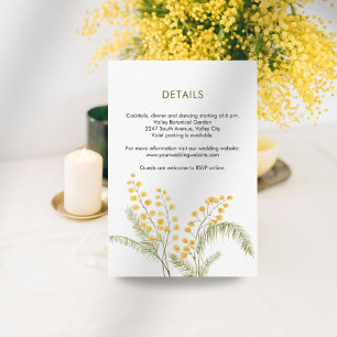 Watercolor mimosa flowers cute spring wedding  enclosure card
