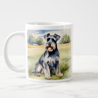 Watercolor Miniature Schnauzer – Dog Art Print Large Coffee Mug