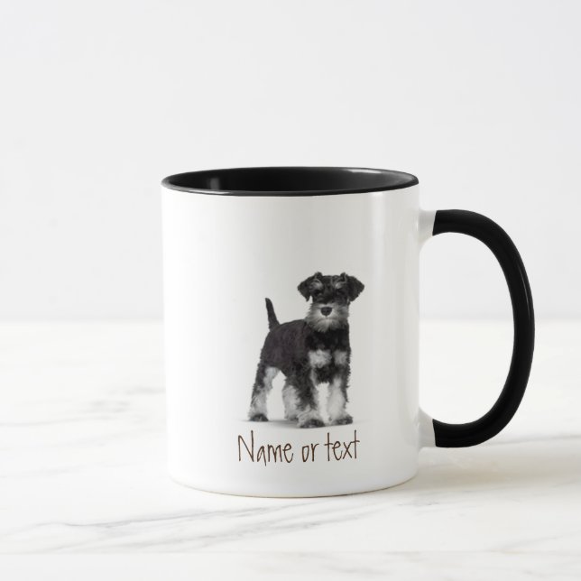 Watercolor Miniature Schnauzer Pet Dog Custom  Mug (Right)