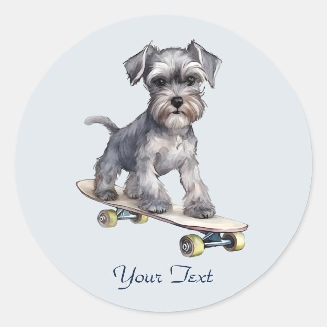 Watercolor Miniature Schnauzer Sticker (Front)