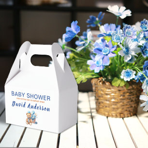 Watercolor minimalist baby shower boy favour box