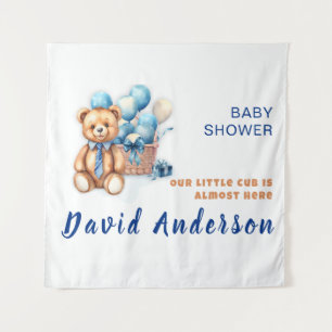 Watercolor minimalist baby shower boy tapestry