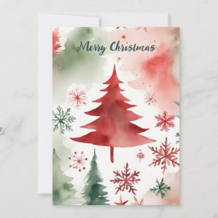 Watercolor Minimalist Colourful Corporate Christma Holiday Card