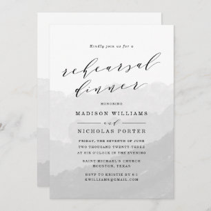 Watercolor Mist Rehearsal Dinner Invitation