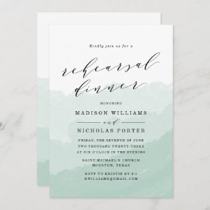 Watercolor Mist   Rehearsal Dinner Invitation