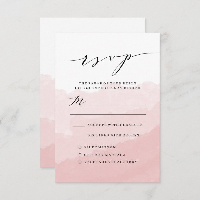 Watercolor Mist | Wedding RSVP Card (Front/Back)
