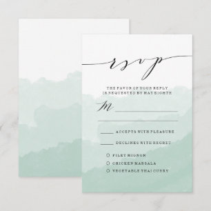 Watercolor Mist   Wedding RSVP Card