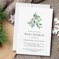 Watercolor Mistletoe Baby Shower