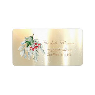 Watercolor Mistletoe Gold Label