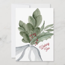 Watercolor Mistletoe Greenery Personalised