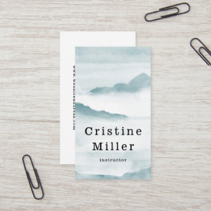 Watercolor misty mountains business card