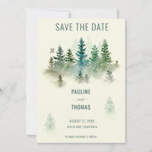 Watercolor Misty Woodland Rustic Wedding