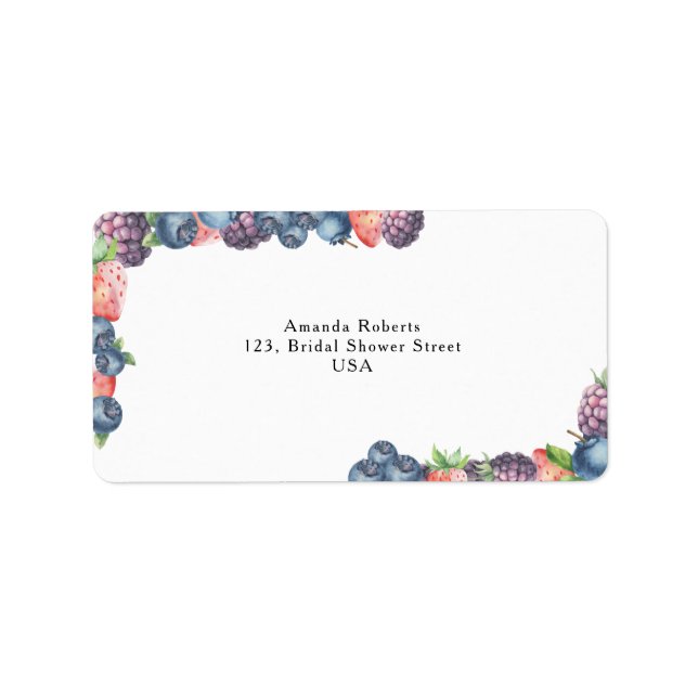 Watercolor mix berries label (Front)