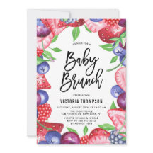 Watercolor Mix Berries Summer Baby Shower Brunch