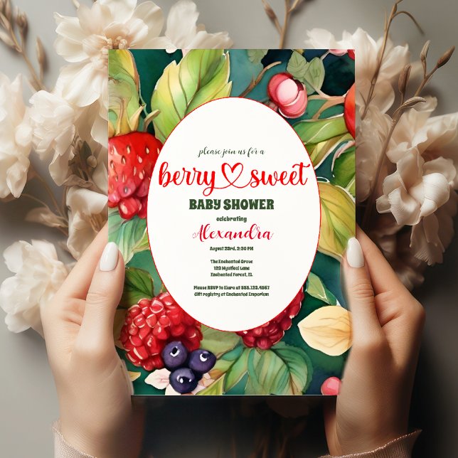 Watercolor Mixed Berries Summer Baby Shower Invitation (Creator Uploaded)