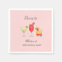 Watercolor Mixed drinks Birthday party Invitation