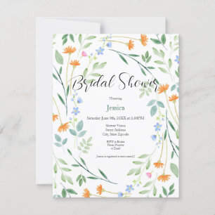 Watercolor Mixed Floral Frame Invitation