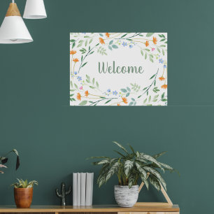 Watercolor Mixed Floral Frame Poster