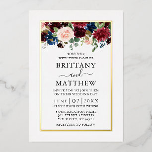 Watercolor Mixed Floral Wedding Elegant Gold