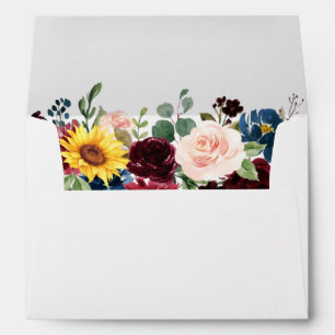 Watercolor Mixed Floral Wedding Envelope