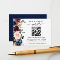 Watercolor Mixed Floral Wedding Website QR Enclosu
