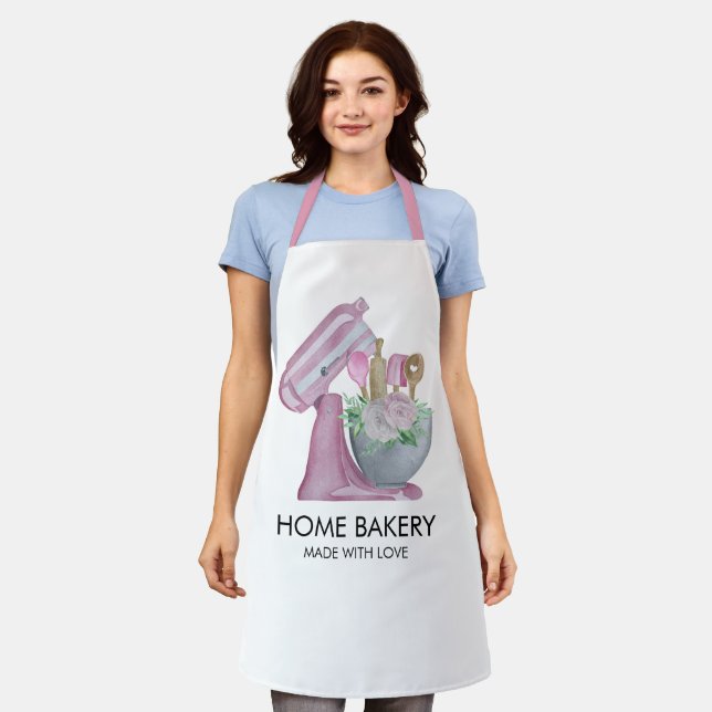 Watercolor Mixer and Flowers  Apron (Worn)