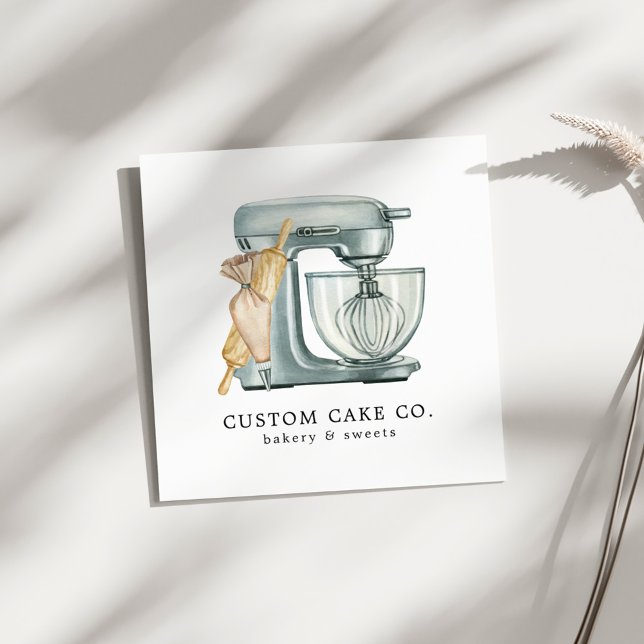 Watercolor Mixer Cake + Bakery Business Card (Creator Uploaded)