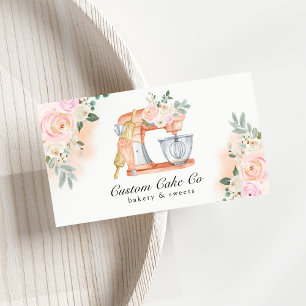 Watercolor Mixer Cake + Bakery Business Card