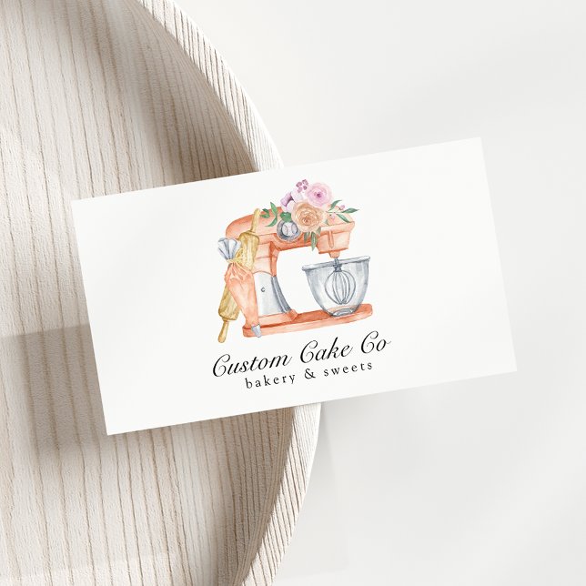 Watercolor Mixer Cake + Bakery Business Card (Creator Uploaded)