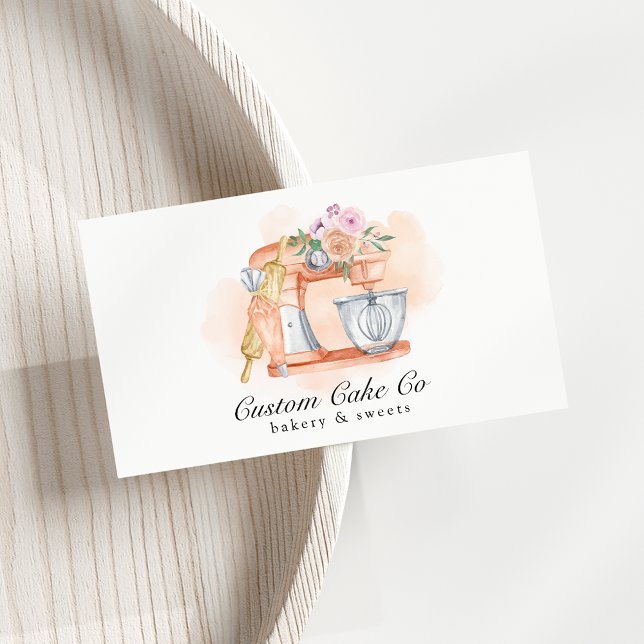 Watercolor Mixer Cake + Bakery Business Card (Creator Uploaded)