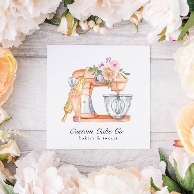 Watercolor Mixer Cake + Bakery Business Card (Creator Uploaded)