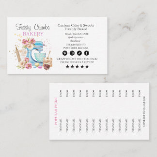 Watercolor Mixer Cake Bakery  Business Card