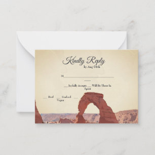 Watercolor Moab Arches Park Utah RSVP Card