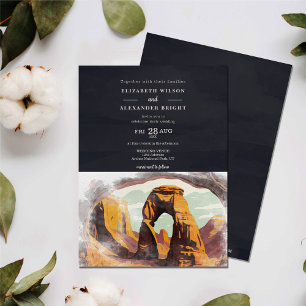 Watercolor Moab Arches Park Utah Wedding Invitation
