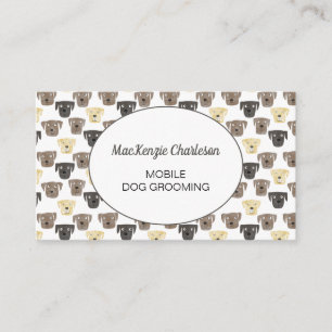Watercolor Mobile Dog Grooming Business Card