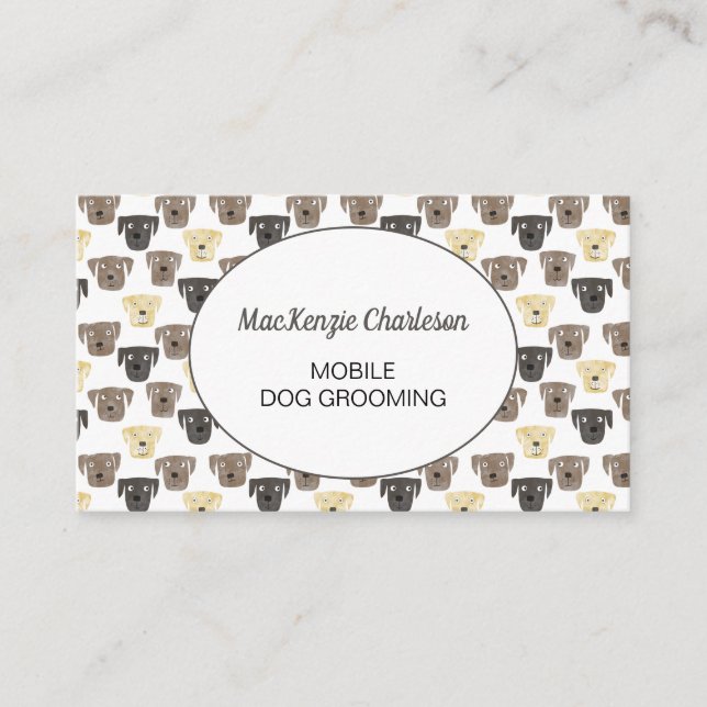 Watercolor Mobile Dog Grooming Business Card (Front)