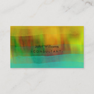 Watercolor Modern Abstract Painted Beach Art Business Card