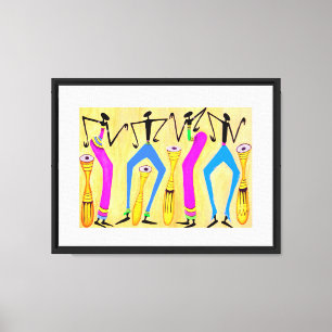 Watercolor, Modern African Art Summer Party Canvas Print