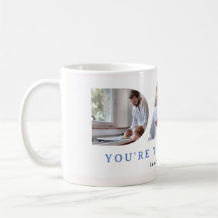 Watercolor Modern Blue Stripes 3 Custom Photo DAD Coffee Mug