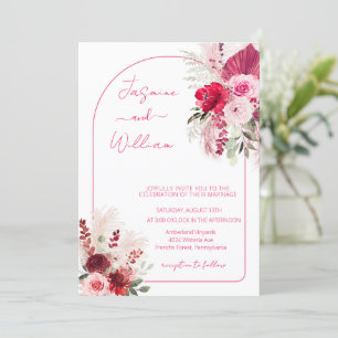 Watercolor Modern  Boho Elegant  Floral  Wedding Invitation