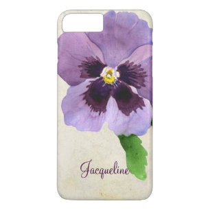 Watercolor Modern Bold Pansy Floral Personalised iPhone 8 Plus/7 Plus Case