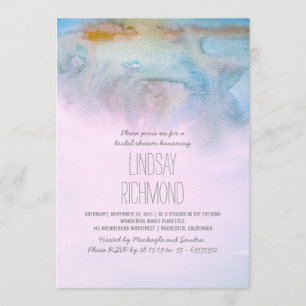 watercolor modern bridal shower invitation
