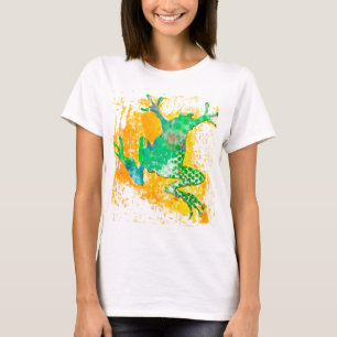 Watercolor Modern Cute Green Frog T-Shirt
