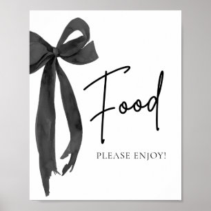 Watercolor Modern Elegant  Bow Bow Food Sign