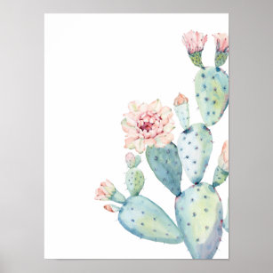 Watercolor Modern Flower Cactus Southwest Poster